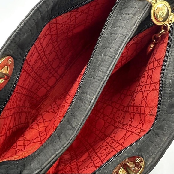 ❌SOLD❌Christian Dior Christian Dior Handbag Cannage Black Nylon Lady Dior - Picture 3 of 9